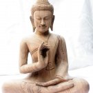Asian Cambodian Khmer Wooden Sitting Buddha #N15