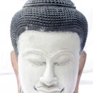 White Cambodian Wooden Buddha Head #N09