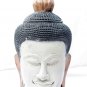 White Cambodian Wooden Buddha Head #N09