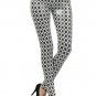 WOMENS BLACK AND WHITE PARTY SHINNY COATED LEGGINGS WITH A BANDED WAIST SIZE SML