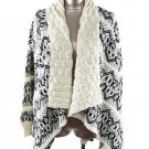 WOMENS CASUAL BLACK WHITE CARDIGAN ONE SIZE