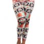 WOMENS AZTEC DESIGN PLUS SIZE LEGGINGS ORANGE BLACK WHITE SIZE 1X 2X 3X