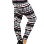 PLUS SIZE MULTICOLORED LEGGINGS GEOMETRIC GREEN GREY PURPLE