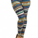 WOMENS PLUS SIZE GEOMETRIC CASUAL BLACK BLUE WHITE YELLOW LEGGINGS SIZE 1X 2X 3X