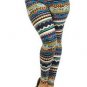 WOMENS PLUS SIZE GEOMETRIC CASUAL BLACK BLUE WHITE YELLOW LEGGINGS SIZE 1X 2X 3X