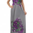 WOMENS HALTER MAXI DRESS WITH FLORAL PRINT AND BEADED EMBELLISHMENTS SIZE SML