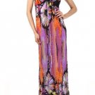 WOMENS PURPLE MAXI DRESS WITH A KEY HOLE OPENING ON THE BUST LINE SIZE S M L