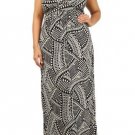 WOMENS  BLACK AND WHITE SUMMER BEACH PARTY PLUS SIZE MAXI DRESS SIZE 1X 2X 3X
