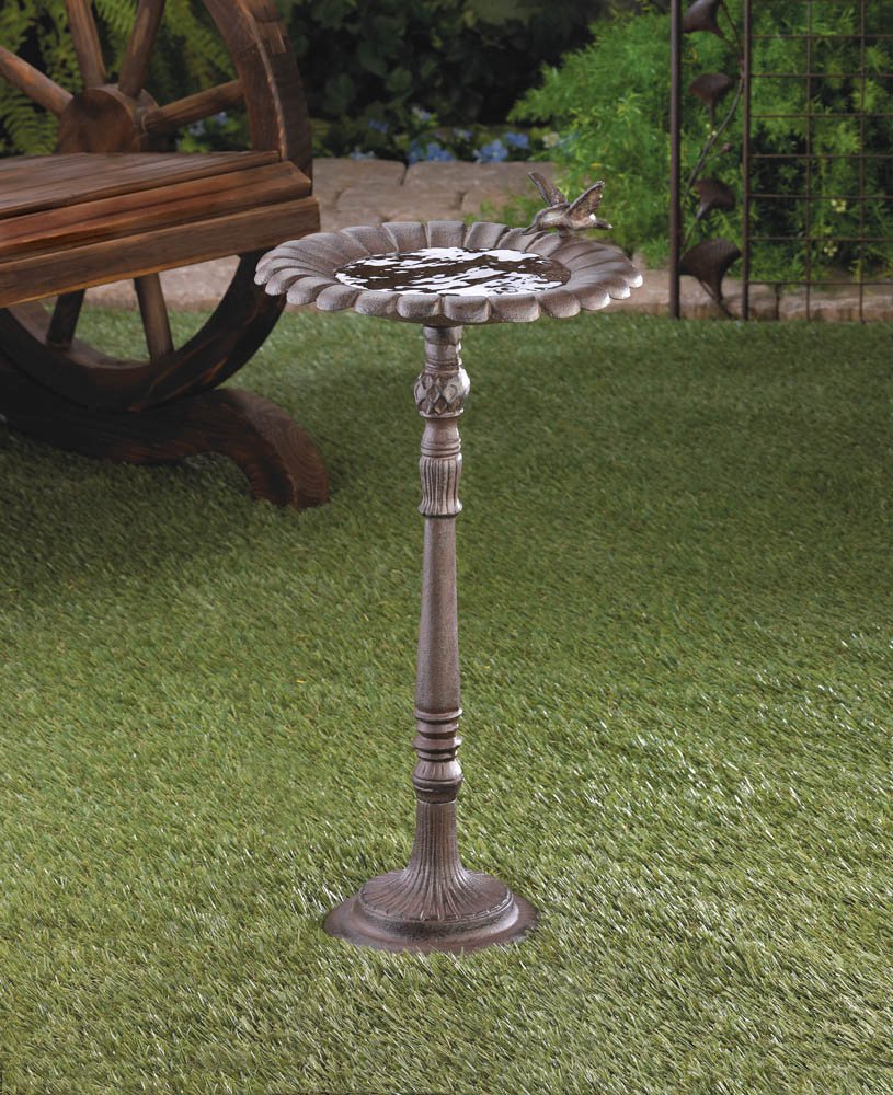 CAST IRON HUMMINGBIRD BATH