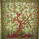Bedspread Horoscope Mandala Art Tree print Wall Hanging Bed Cover Tapestry Bird