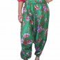 Green Floral Print Harem Pants Baggy Genie Trouser Jumpsuit Boho Gypsy Indian