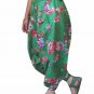 Green Floral Print Harem Pants Baggy Genie Trouser Jumpsuit Boho Gypsy Indian