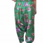 Green Floral Print Harem Pants Baggy Genie Trouser Jumpsuit Boho Gypsy Indian
