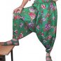 Green Floral Print Harem Pants Baggy Genie Trouser Jumpsuit Boho Gypsy Indian