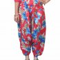 Red Color Floral Print Harem Pants Baggy Genie Trouser Jumpsuit Boho Gypsy India