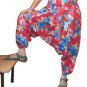 Red Color Floral Print Harem Pants Baggy Genie Trouser Jumpsuit Boho Gypsy India