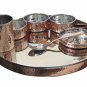 Indian Steel Copper Traditional Dinner Set Dish Bowl Glass Spoon Utensils Health