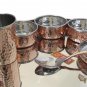 Indian Steel Copper Traditional Dinner Set Dish Bowl Glass Spoon Utensils Health