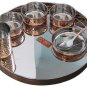 Indian Steel Copper Traditional Dinner Set Dish Bowl Glass Spoon Utensils Health