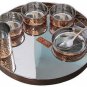 Indian Steel Copper Traditional Dinner Set Dish Bowl Glass Spoon Utensils Health