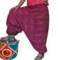 Pink Color Harem Om Print Pants Baggy Genie Trouser Jumpsuit Boho Gypsy Indian