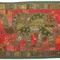 63"Wall Hanging Beaded Art PatchworkTapestry Runner Handmade Elephant Embroidery