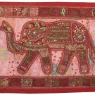39" Elephant Patchwork Tapestry Decor Handmade Throw Embroidery Wall Hanging Art