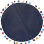 23" Round Embroidered, Flooor, Cushion Cover, Throw, Indian Decor Pillow Ethnic