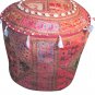 20" Decorative Round Ottoman, Chair Cover, Pouf, Ethnic Vintage, Stool, Pillow,