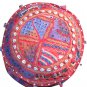 20" Decorative Round Ottoman, Stool, Chair Cover, Pillow, Pouf, Ethnic Vintage,