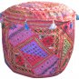 20" Decorative Round Ottoman, Pillow, Pouf, Ethnic Vintage, Stool, Chair Cover,