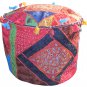 20" Decorative Round Ottoman, Pouf, Ethnic Vintage, Stool, Chair Cover, Pillow,