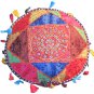 20" Decorative Round Ottoman, Pouf, Ethnic Vintage, Stool, Chair Cover, Pillow,