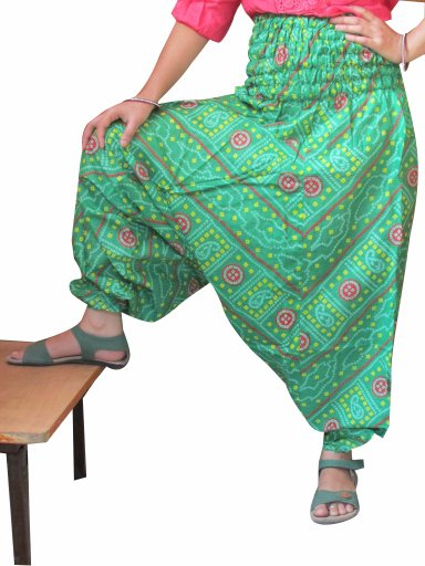 Jaipuri Bandhej Print Harem pants Baggy Genie Trouser Jumpsuit Boho Gypsy Indian