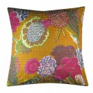 Cushion Cover ,Flower Print , Kantha Cushion Cover Design Pillows With 5 Piece