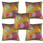 Cushion Cover ,Flower Print , Kantha Cushion Cover Design Pillows With 5 Piece