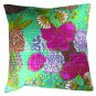 Cushion Cover ,Flower Print , Kantha Cushion Cover Design Pillows With 5 Piece