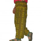 Yellow Color Harem Om Print Pants Baggy Genie Trouser Jumpsuit Boho Gypsy Indian
