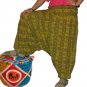 Yellow Color Harem Om Print Pants Baggy Genie Trouser Jumpsuit Boho Gypsy Indian