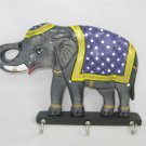 Hand craft Key Holder Wall Hanging Wooden Elephant Designer , 3 key Stand Hanger