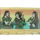 Traditional Wall Hanging Glass Painting Wooden Key Holder 6 Key Stand Hanger