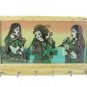 Traditional Wall Hanging Glass Painting Wooden Key Holder 6 Key Stand Hanger
