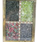 Wooden Key Holder Handicraft Wall Hanging Multi Gem Stone , 4 key Stand Hanger