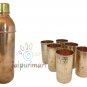 Pure Copper Vacuum Water Bottle With 6 Glass Set ,Copper, Copper Item, Glass
