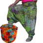 Multi Color Green Harem Print Pants Baggy Genie Trouser Jumpsuit Boho Gypsy