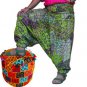 Multi Color Green Harem Print Pants Baggy Genie Trouser Jumpsuit Boho Gypsy
