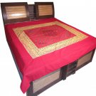 Indian Bed Sheet Embroidered Wall Hanging Bed Cover Tapestry Throw coverlet Art