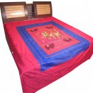 Indian Fitted Sheets Embroidered Wall Hanging Bed Cover Tapestry Throw coverlet