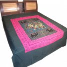 Indian Bedspread Embroidered Wall Hanging Bed Cover Tapestry Throw coverlet Art