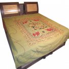 Decor Antique Indian Bedspread Embroidered Wall Hanging Bed Cover Tapestry Throw